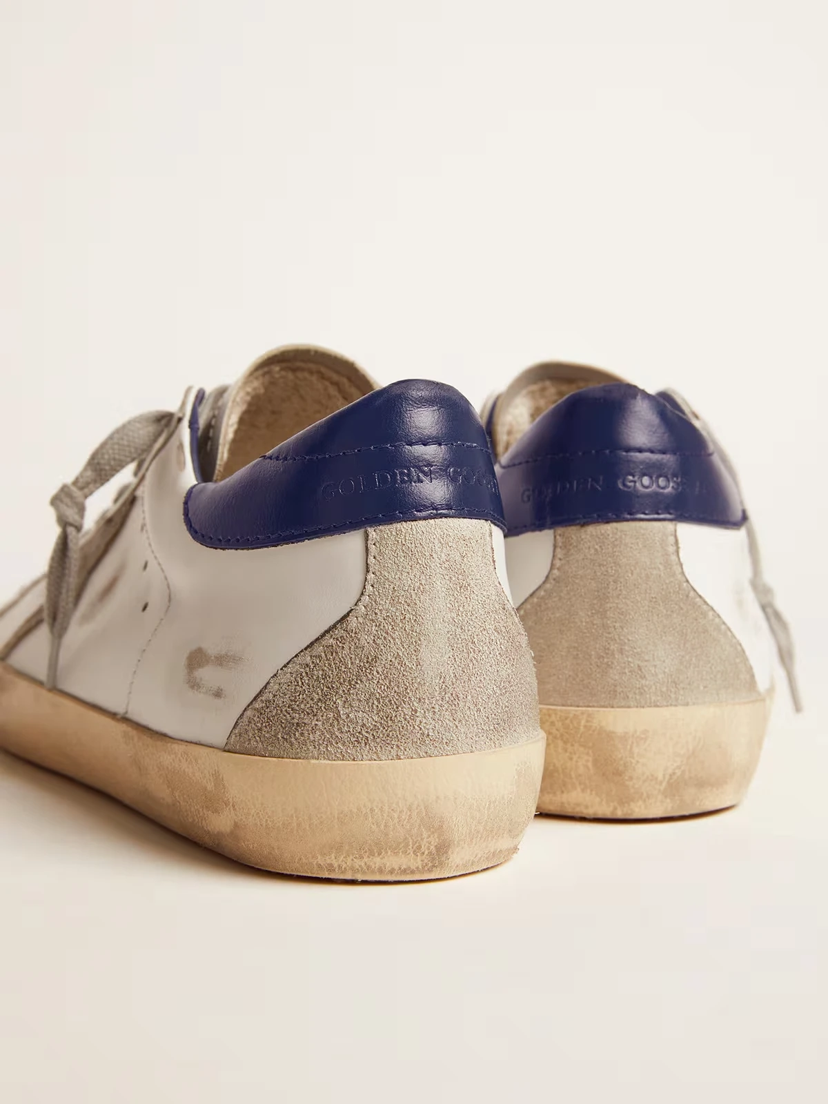 Mens Super Star with suede star and blue heel tab